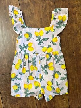 Baby Gap Girls Pink Lemon Print Romper - 3 year - NWT